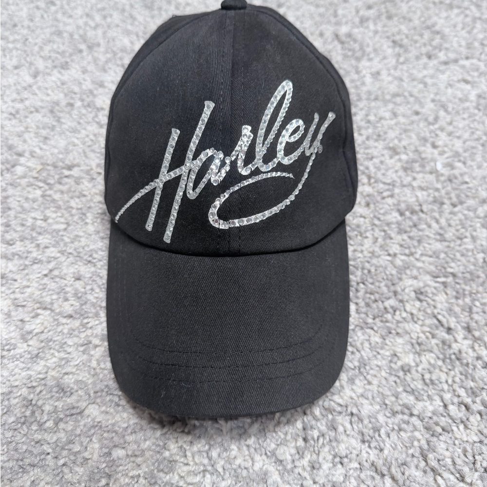 Harley-Davidson Black Hat with Gemstone Harley Design